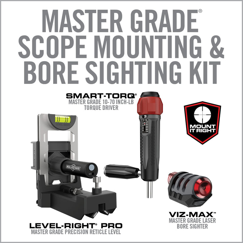 Real Avid Master Scope Mounting Kit With Level-Light Pro / Smart-Torq Master / Viz-Max Master And Bit Set That Fits Most Optics MSMK -Real Avid - Survivor Hand Precision Knives & Outdoor Gear Store