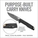 Real Avid RAV 7 Folding Knife 3.25" 8Cr13MoV Steel Blade Black G10 Handle
