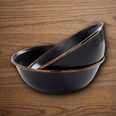 Barebones Living Enamel Bowl Set 2 Charcoal Steel Core Construction Copper Edge