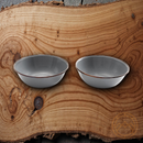 Barebones Living Two Steel/Enamel Bowls Dishwasher Safe Vintage-Inspired Gray
