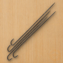 Barebones Living Cowboy Grill Skewer Set of Four Hand-Tooled Forged Hangable