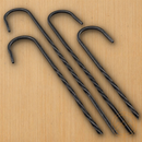 Barebones Living Cowboy Grill Skewer Set of Four Hand-Tooled Forged Hangable