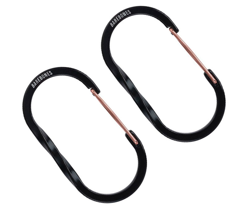 Barebones Living Set Of 2 Medium Wiregate Carabiner Black Powder Coated Aluminum Alloy Construction 619 -Barebones Living - Survivor Hand Precision Knives & Outdoor Gear Store