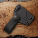 Bastinelli Creations BB Drago Fixed Knife 2" N690Co Steel Blade Black Finger Grooved Micarta Handle