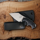 Bastinelli Creations BB Drago Fixed Knife 2" N690Co Steel Blade Black Finger Grooved Micarta Handle