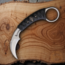 Bastinelli Creations PiKa Karambit Fixed Knife 1.63" Bohler N690 Steel Blade Black Cord Wrapped Handle
