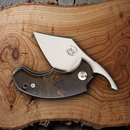 Bastinelli Creations BB Drago Folding Knife 1.75" Bohler N690 Steel Blade Ziricote Wood Handle