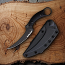Bastinelli Creations Mako Fixed Knife 5" Bohler N690 Steel Blade Black Grooved G10 Handle