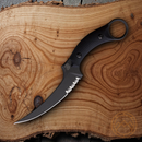 Bastinelli Creations Mako Fixed Knife 5" Bohler N690 Steel Blade Black Grooved G10 Handle