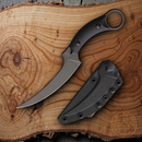 Bastinelli Creations Mako Fixed Knife 4.75" N690Co Steel Blade Black Grooved G10 Handle