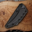 Bastinelli Creations Mako Fixed Knife 4.75" N690Co Steel Blade Black Grooved G10 Handle