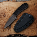 Bastinelli Creations Fixed Knife 3.5" N690 Steel Blade Black Cord Wrap/Menuki Handle