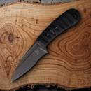 Bastinelli Creations Fixed Knife 3.5" N690 Steel Blade Black Cord Wrap/Menuki Handle