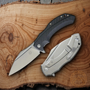Bastinelli Creations Shadow Folding Knife 3.75" Elmax Steel Blade Carbon Fiber