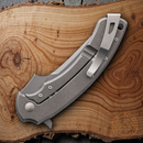 Bastinelli Creations Folding Knife 3.5" N690 Steel Blade Micarta/Titanium Handle