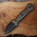 Bastinelli Creations Telum Fixed Knife 2.5" Plain Edge Bohler M390 Steel Blade Green Linen Micarta Handle