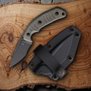 Bastinelli Creations Askari Fixed Knife 3" Bohler M390 Steel Blade Green Linen Micarta Handle