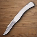 Bear & Son Lockback Folding Knife Stainless Steel Blade Brushed Stainless Handle