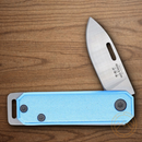 Bear & Son Small Slip Joint Folding Knife 1.5" High Carbon Steel Blade Blue Aluminum Handle