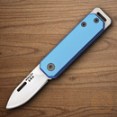 Bear & Son Small Slip Joint Folding Knife 1.5" High Carbon Steel Blade Blue Aluminum Handle