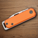 Bear & Son Small Slip Joint Folding Knife 1.5" High Carbon Steel Blade Orange Aluminum Handle