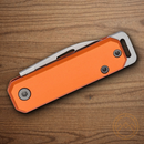 Bear & Son Small Slip Joint Folding Knife 1.5" High Carbon Steel Blade Orange Aluminum Handle