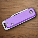 Bear & Son Slip Joint Folding Knife 1.5" High Carbon Steel Blade Purple Aluminum Handle