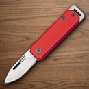 Bear & Son Small Slip Joint Folding Knife 1.5" High Carbon Steel Blade Red Aluminum Handle