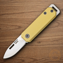 Bear & Son Small Slip Joint Folding Knife 1.5" High Carbon Steel Blade Yellow Aluminum Handle