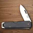 Bear & Son Large Slip Joint Folding Knife 2.38" High Carbon Steel Blade Black Aluminum Handle