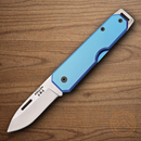 Bear & Son Large Slip Joint Folding Knife 2.38" High Carbon Steel Blade Blue Aluminum Handle