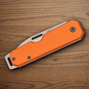 Bear & Son Large Slip Joint Folding Knife 2.38" High Carbon Steel Blade Orange Aluminum Handle