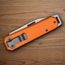 Bear & Son Large Slip Joint Folding Knife 2.38" High Carbon Steel Blade Orange Aluminum Handle