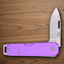 Bear & Son Slip Joint Folding Knife 2.38" High Carbon Steel Blade Purple Aluminum Handle