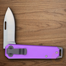 Bear & Son Slip Joint Folding Knife 2.38" High Carbon Steel Blade Purple Aluminum Handle