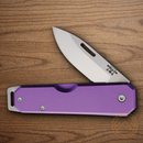 Bear & Son Slip Joint Folding Knife 2.38" High Carbon Steel Blade Purple Aluminum Handle