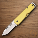 Bear & Son Large Slip Joint Folding Knife 2.38" Carbon Steel Blade Yellow Aluminum Handle