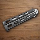 Bear & Son Butterfly Folding Knife 2.76" Stainless Steel Blade Black Metal Handle