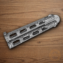 Bear & Son Butterfly Folding Knife 2.77" Stainless Steel Blade Silver Vein Die Cast Metal Handle