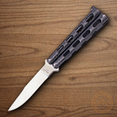 Bear & Son Butterfly Folding Knife 2.77" Stainless Steel Blade Silver Vein Die Cast Metal Handle