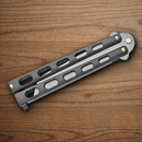 Bear & Son Butterfly Folding Knife 3.75" Stainless Steel Blade Black Metal Handle
