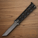 Bear & Son Armour Piercing Butterfly Folding Knife 3.38" 440 Steel Blade Galaxy Epoxy Powder Coat Zinc Handle