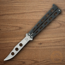 Bear & Son Butterfly Trainer Folding Knife Stainless Steel Blade Black Metal Handle