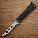 Bear & Son Galaxy Butterfly Trainer Folding Knife 4" Stainless Steel Blade Galaxy Finish Zinc Handle