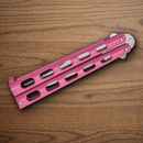 Bear & Son Butterfly Folding Knife 4.25" Stainless Steel Blade Pink Epoxy Handle