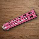 Bear & Son Butterfly Folding Knife 4.25" Stainless Steel Blade Pink Epoxy Handle