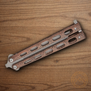 Bear & Son Butterfly Folding Knife 3.63" High Carbon Steel Blade Copper Stainless Handle