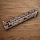 Bear & Son Butterfly Folding Knife 3.63" High Carbon Steel Blade Copper Stainless Handle