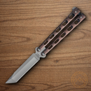 Bear & Son Butterfly Folding Knife 3.63" High Carbon Steel Blade Copper Stainless Handle