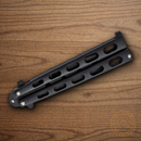 Bear & Son Butterfly Folding Knife 3.38" 1095HC Steel Blade Black Zinc Handle